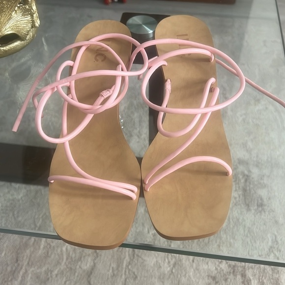 INC Womens Chedel Pink Faux Leather Square Toe Lace-Up Heels Shoes - Picture 8 of 14